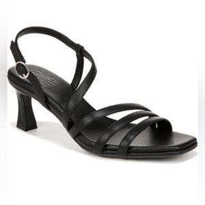 Naturalizer Galaxy Slingback Sandal Black Smooth Faux Leather 6.5 NEW‎